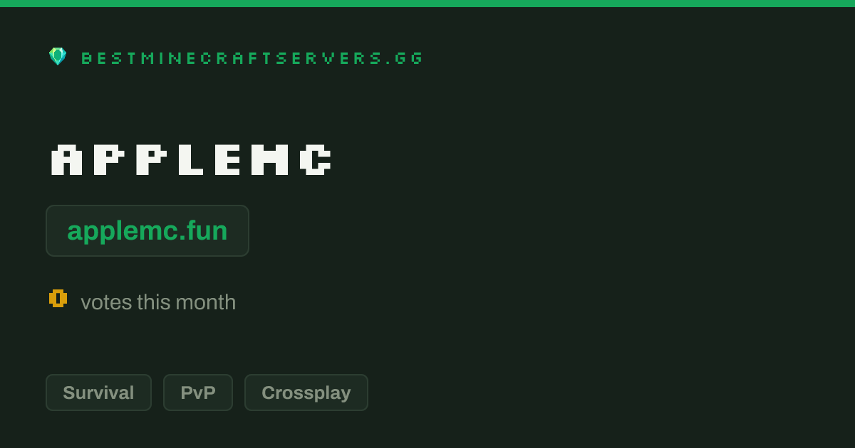 AppleMC Minecraft Server: IP, Players & Votes